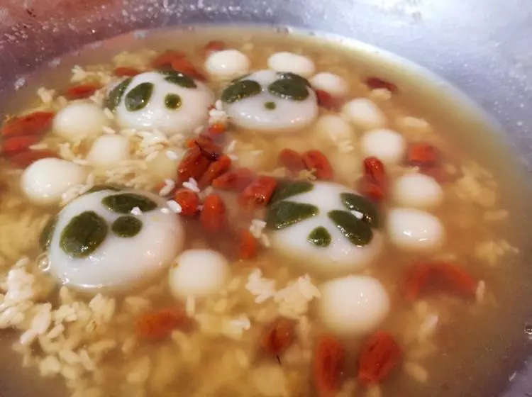 酒釀湯圓+熊貓湯圓