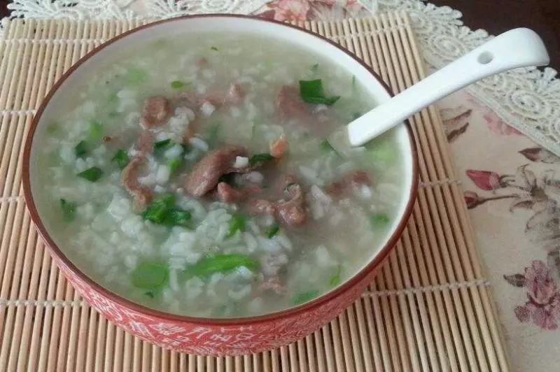 菜心瘦肉粥