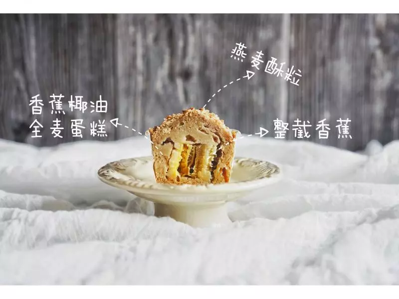 全麥香蕉cupcake+Granola Topping