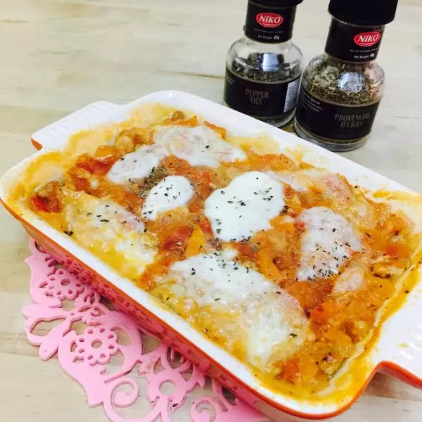 鸡肉拉丝千层面 Four Cheeses Chicken Lasagna