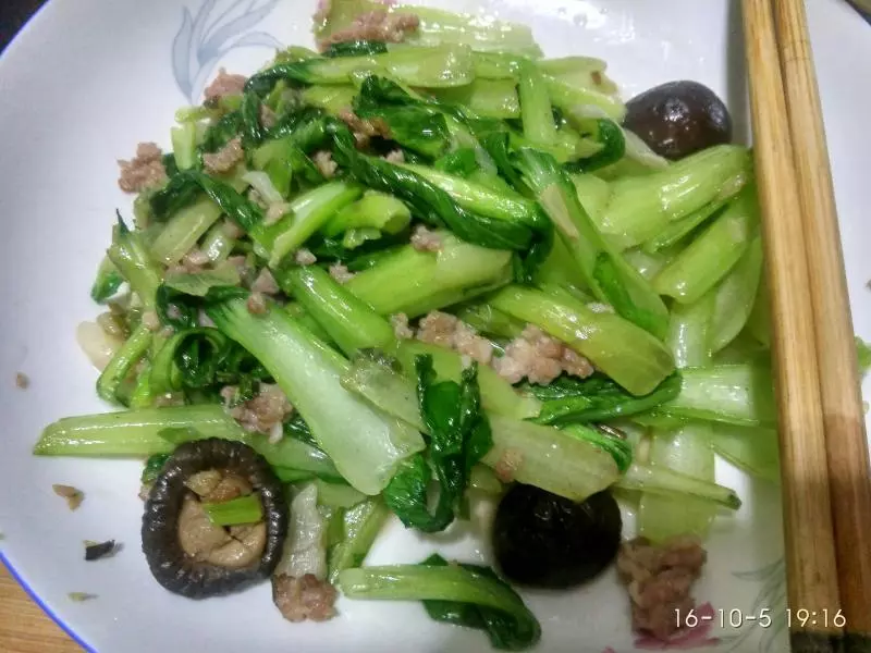 青菜香菇肉沫