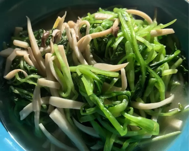 杏鮑菇炒雞毛菜