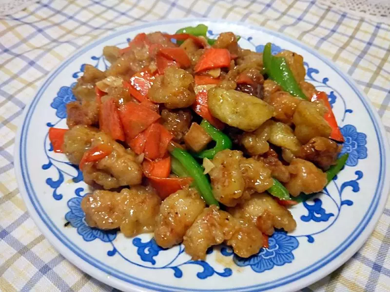 溜肉段烧茄子(东北菜)