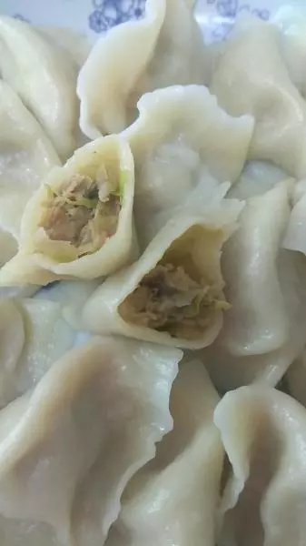 金钩白菜香菇肉饺子～～包饺子的全过程（窄边大肚饺子）