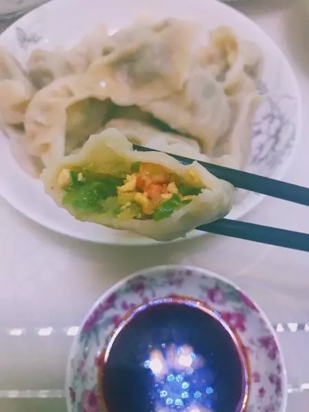 黄瓜鸡蛋虾仁饺子