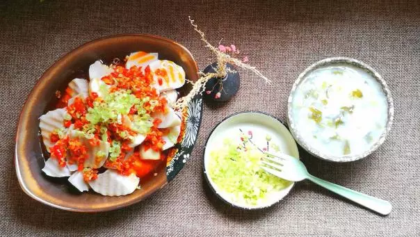 滋润够味不上火，剁椒蒸芋头（附剁椒做法）·圆满素食