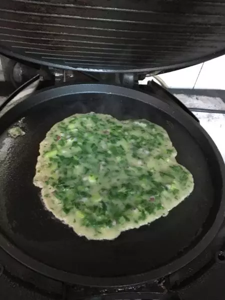 小白菜青菜洋葱煎饼电饼铛版