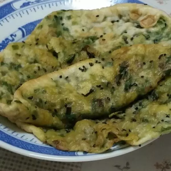 韭菜红烧肉沫饼