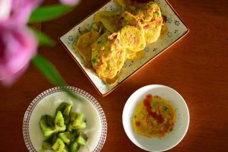 蔬菜杂鸡蛋饼