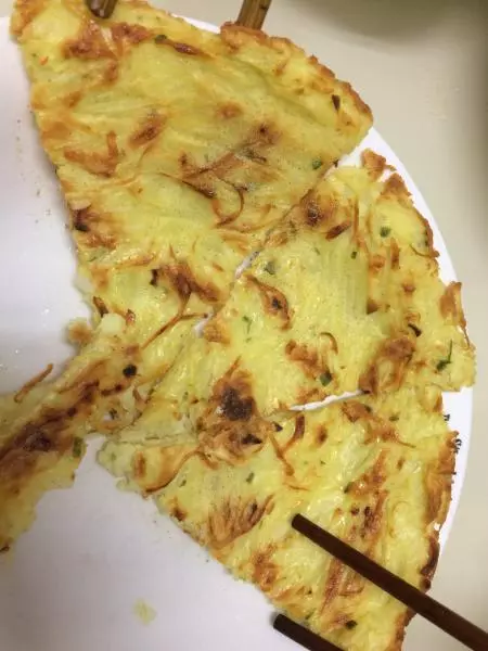 土豆丝饼(少油摊饼)