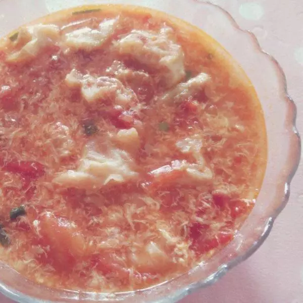 番茄鸡蛋油条汤