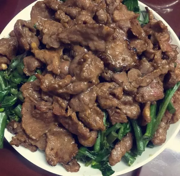 沙茶牛肉炒芥兰