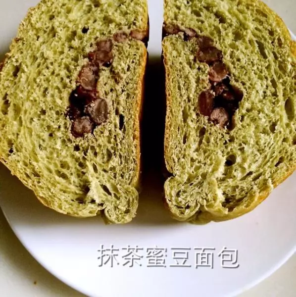 抹茶蜜豆面包