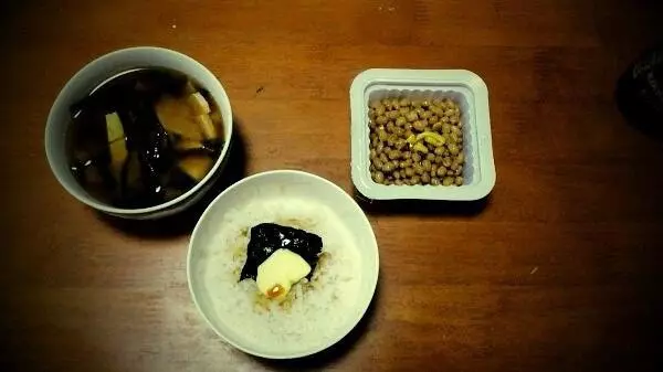 黃油拌飯+大醬湯+納豆