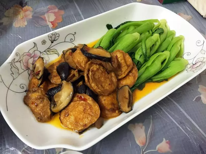 青菜香菇油麵筋