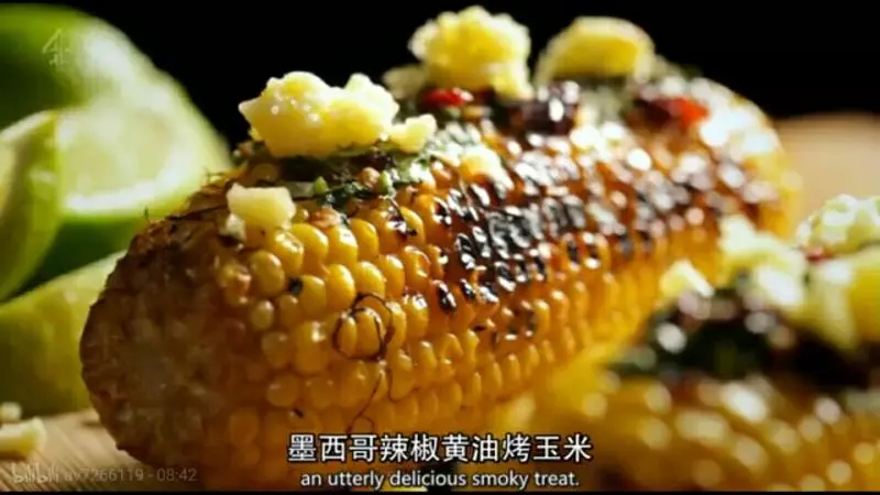 戈登拉姆齐100道进阶菜谱——墨西哥辣椒黄油烤玉米。