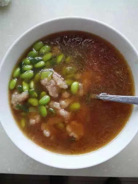 青豆瘦肉疙瘩汤