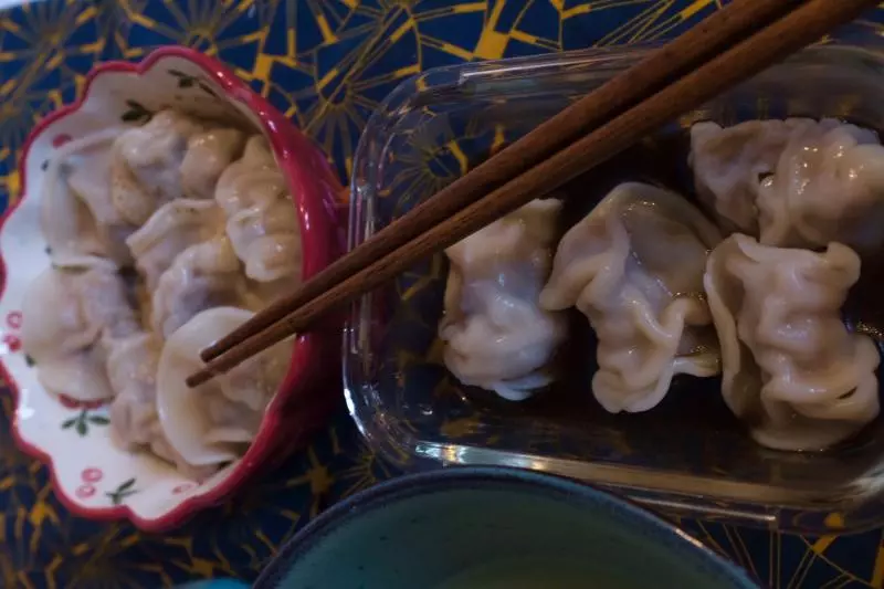 速动饺子+沙拉芝麻酱_醋