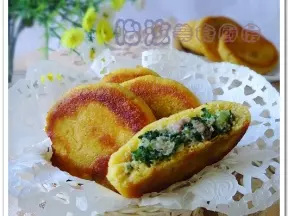 杂面小白菜贴饼子