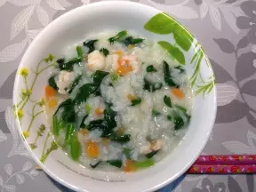 青菜蝦仁粥