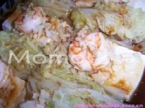 蒜茸虾仁蒸豆腐