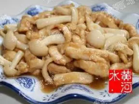 白玉菇滑鸡柳