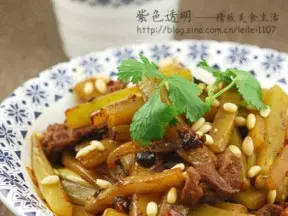 香辣豆豉牛肉炒莴笋